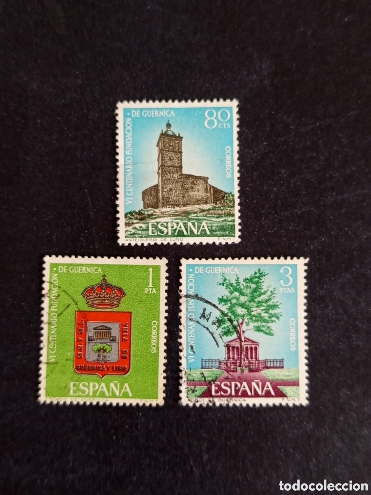 Sellos: Espa&ntilde;a, 1966. VI Centenario Fundaci&oacute;n Guernica. Edifil 1720/2. Pedido m&iacute;nimo 3 &euro;. Ver fotos.