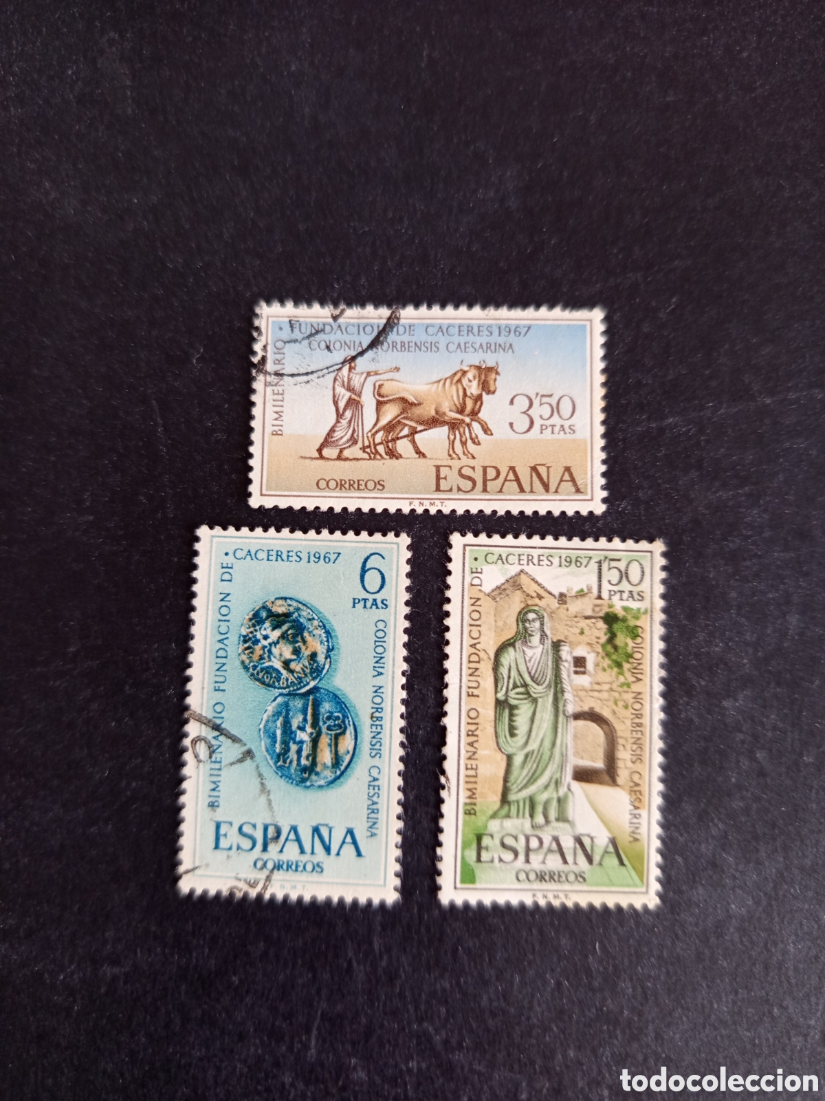 Sellos: Espa&ntilde;a, 1967. Bimilenario Fundaci&oacute;n C&aacute;ceres. Edifil 1827/9. Pedido m&iacute;nimo 3 &euro;. Ver fotos.