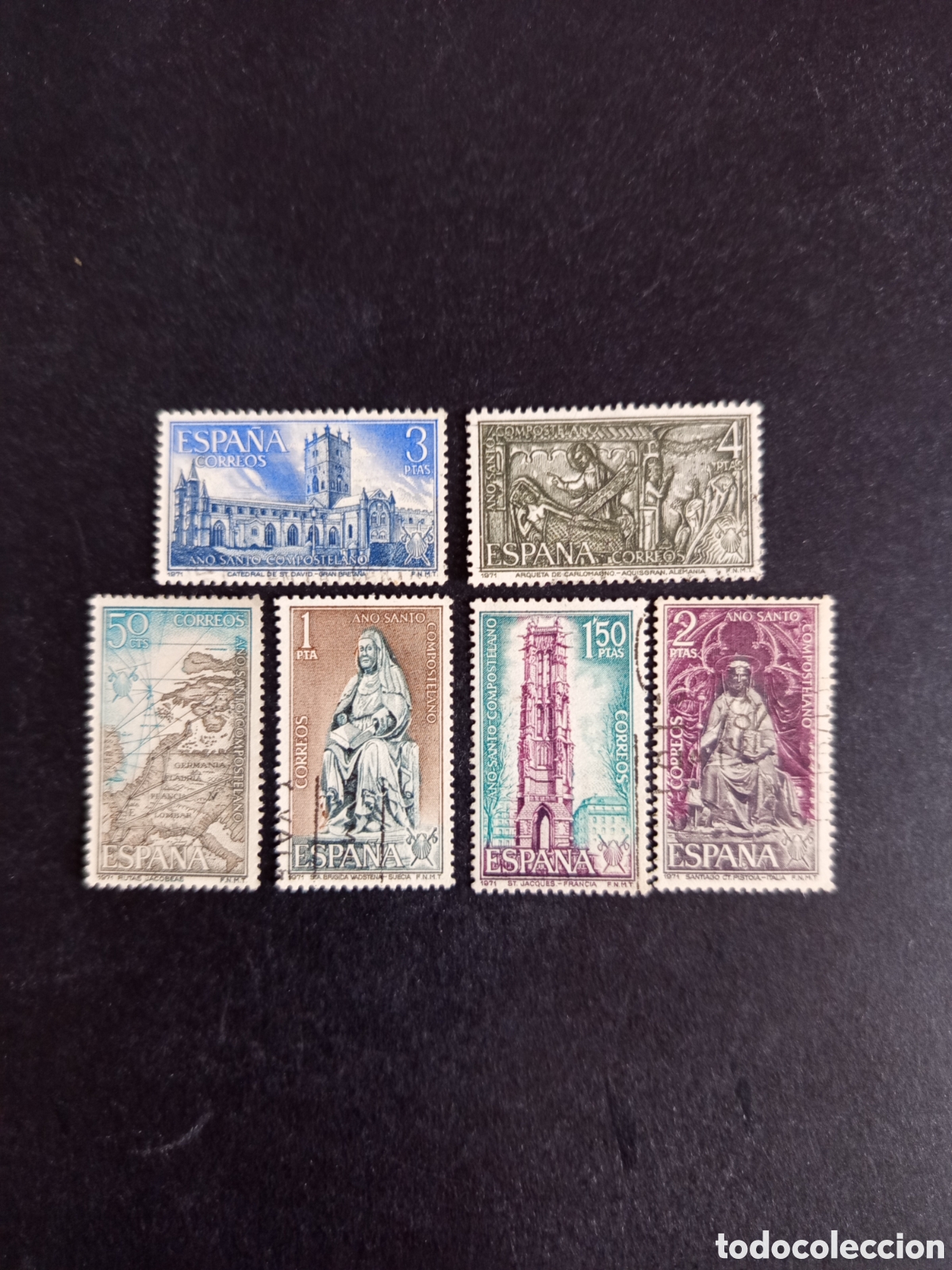 Sellos: Espa&ntilde;a, 1971. A&ntilde;o Santo Compostelano. Edifil 1996/2000. Pedido m&iacute;nimo 3 &euro;. Ver fotos.