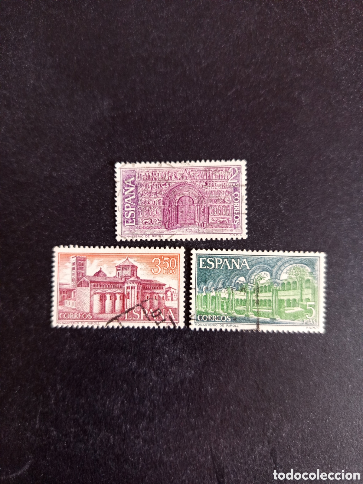 Sellos: Espa&ntilde;a, 1970. Monasterio de Sta. Mar&iacute;a de Ripoll. Edifil 2005/7. Pedido m&iacute;nimo 3 &euro;. Ver fotos.