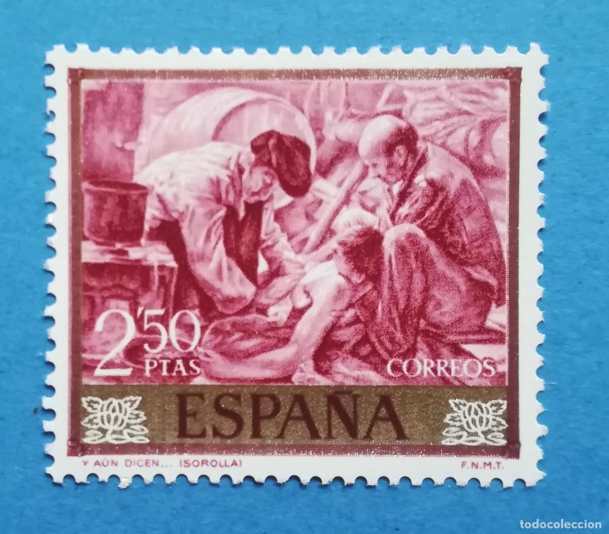 Sellos: Y a&uacute;n dicen que el pescado es caro (Joaqu&iacute;n Sorolla). Edifil 1572. Nuevo sin fijasellos.