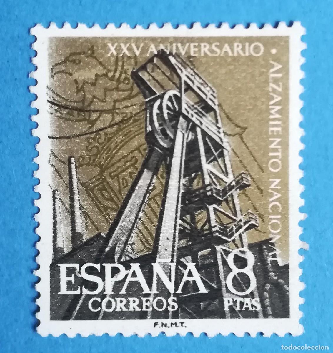 Sellos: XXV Aniversario Alzamiento Nacional. Industria minera. Edifil 1363. Nuevo sin fijasellos.