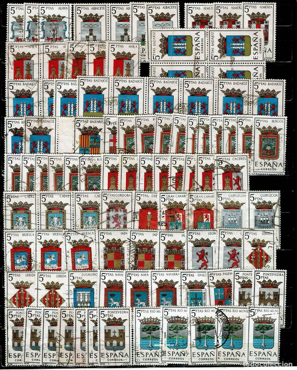 Sellos: ESPA&Ntilde;A - SELECCION 41 SELLOS USADOS DE ESCUDOS