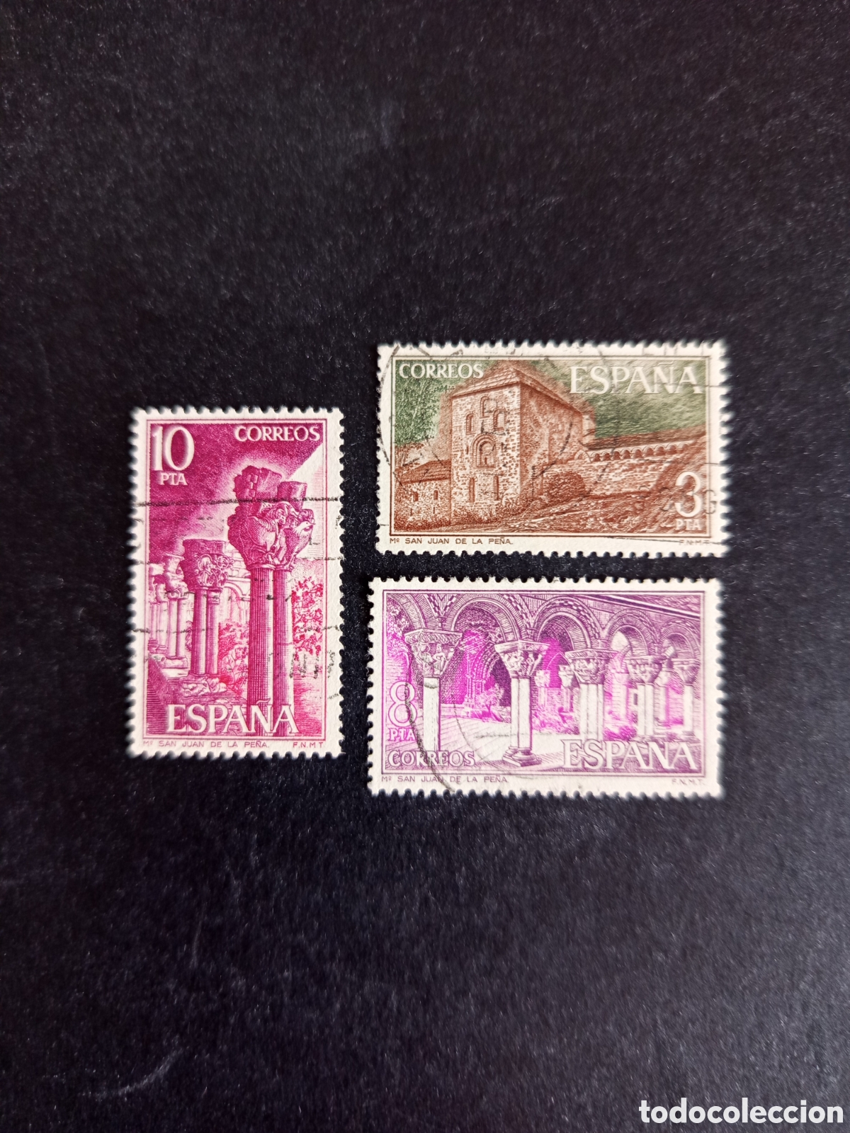 Sellos: Espa&ntilde;a, 1975. Monasterio San Juan de la Pe&ntilde;a. Edifil 2297/9. Pedido m&iacute;nimo 3 &euro;. Ver fotos.