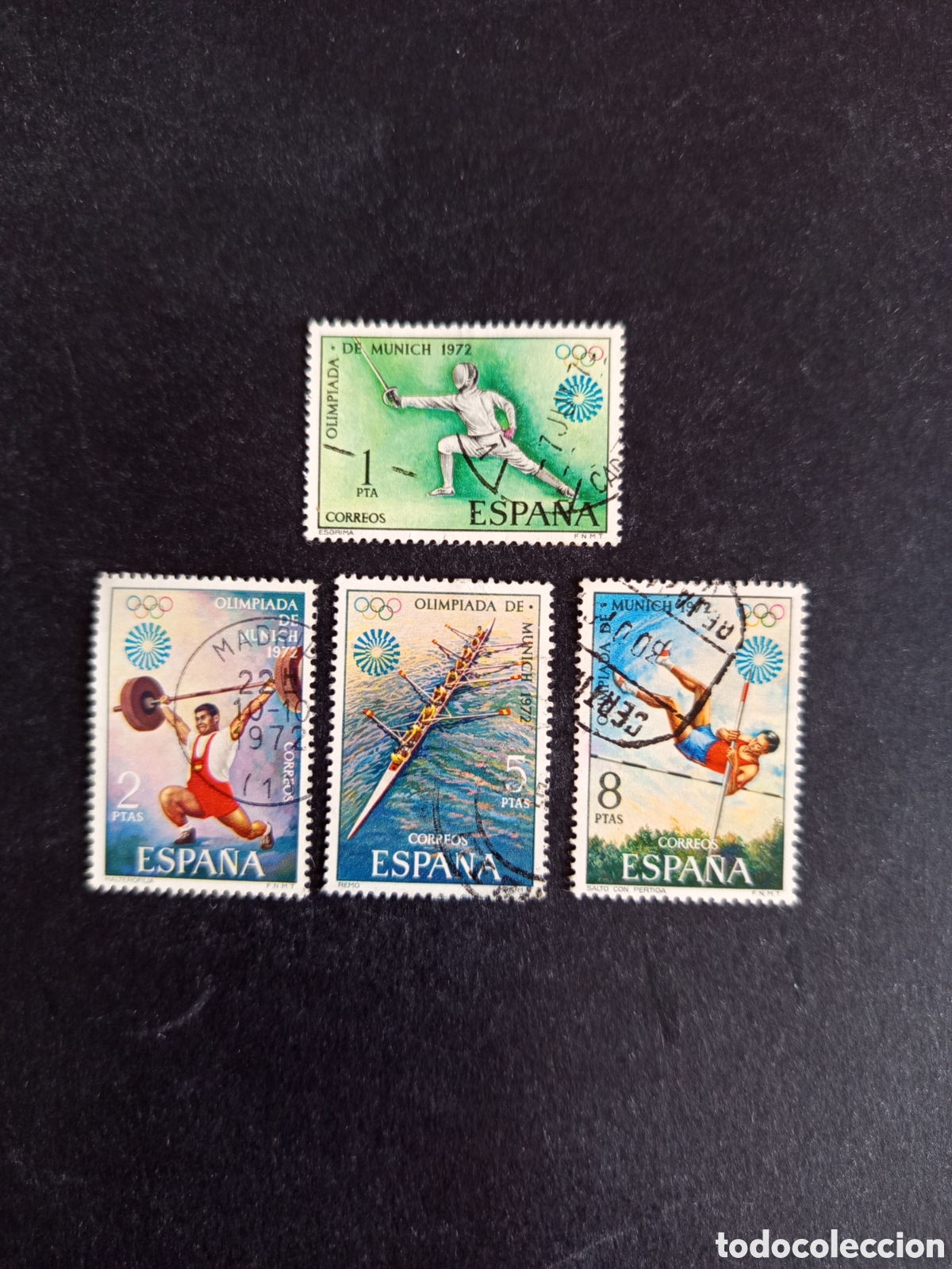 Sellos: Espa&ntilde;a, 1972. Olimpiada de Munich. Edifil 2098/2101. Pedido m&iacute;nimo 3 &euro;. Ver fotos.