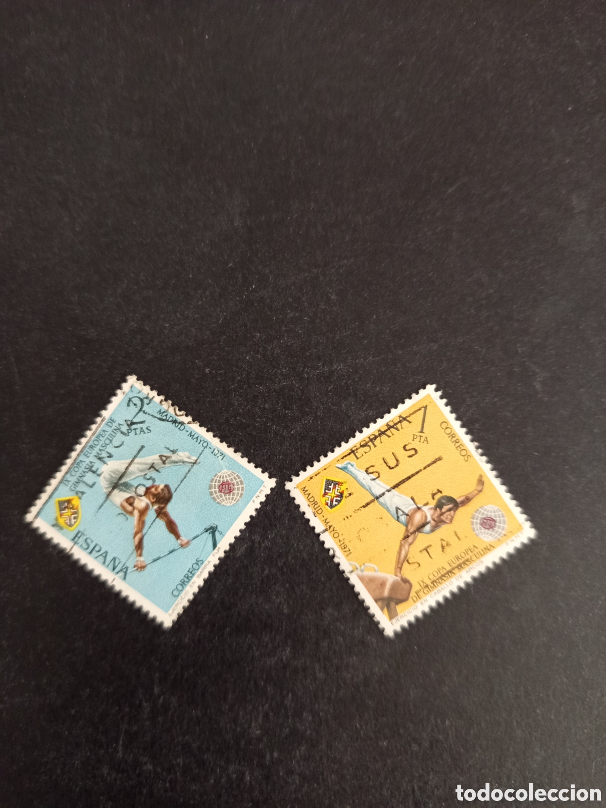 Sellos: Espa&ntilde;a, 1971. Copa Europa Gimnasia Masculina. Edifil 2034/5. Pedido m&iacute;nimo 3 &euro;. Ver fotos.