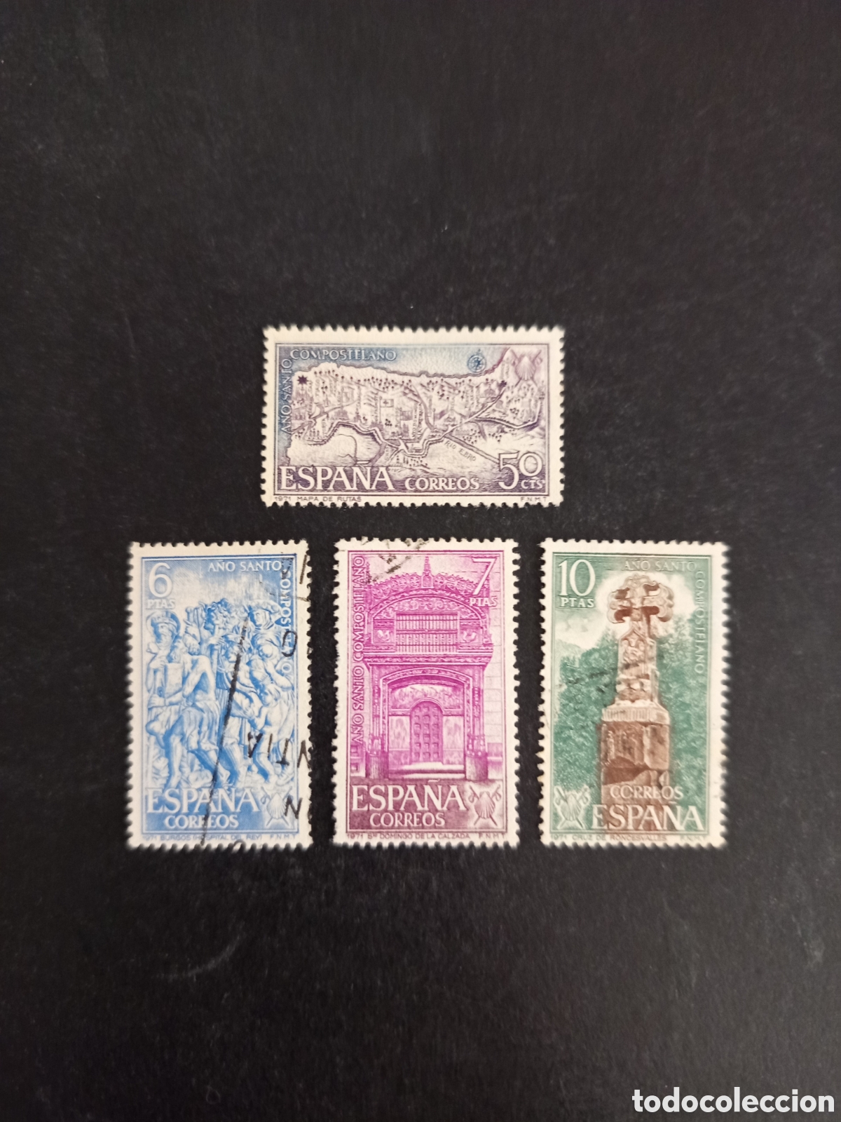 Sellos: Espa&ntilde;a, 1971. A&ntilde;o Santo Compostelano. Edifil 2047/9; 2053. Pedido m&iacute;nimo 3 &euro;. Ver fotos.