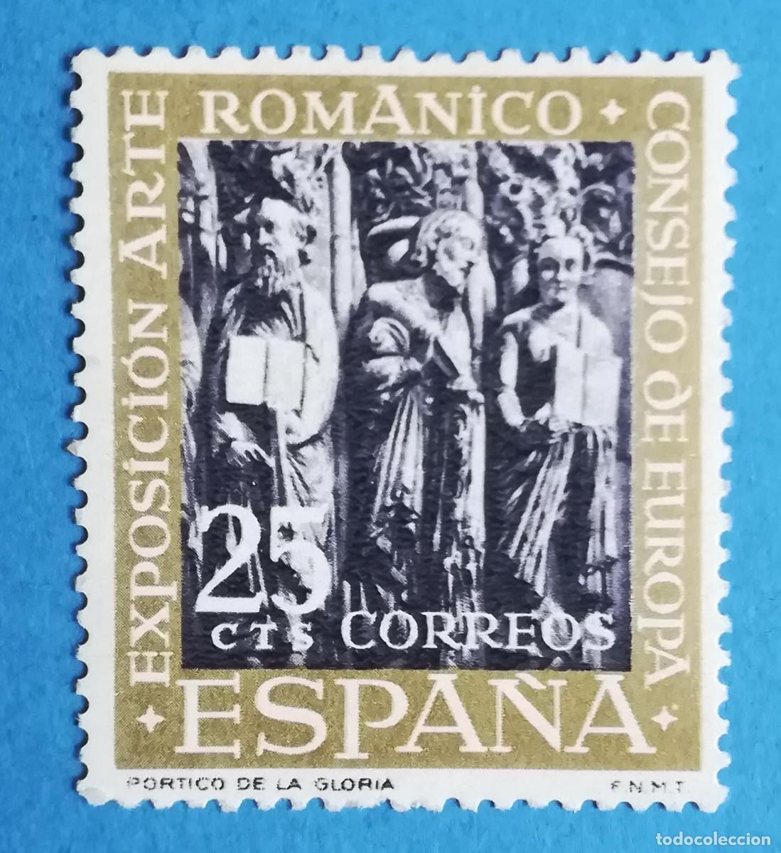 Sellos: Arte Rom&aacute;nico. P&oacute;rtico de la Gloria (Santiago de Compostela) Edifil 1365. Nuevo sin fijasellos