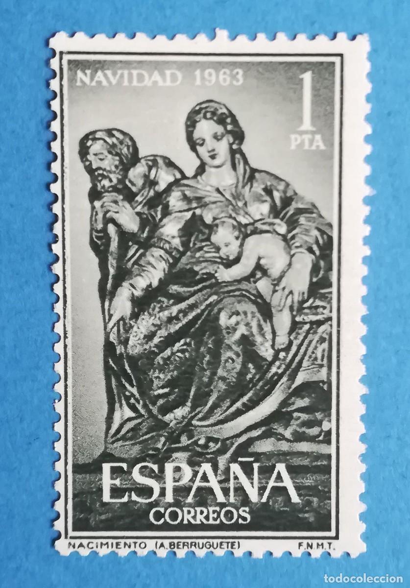 Sellos: Navidad 1963. Nacimiento (Alonso Berruguete). Edifil 1535. Nuevo sin fijasellos.