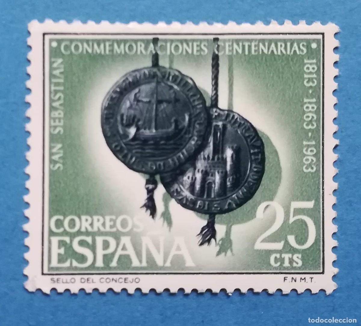 Sellos: Conmemoraciones Centenarias de San Sebasti&aacute;n. Edifil 1516. Nuevo sin fijasellos.