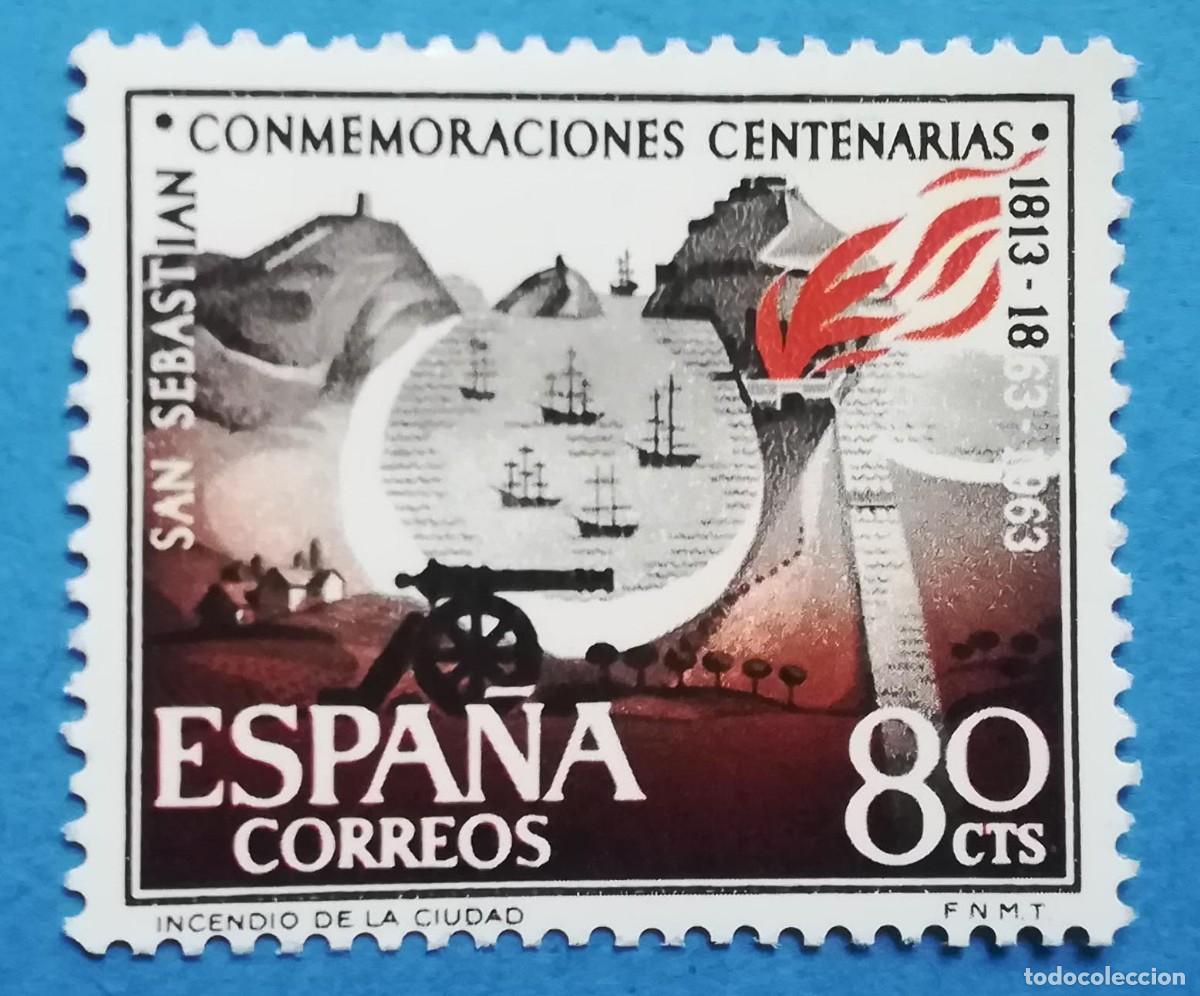 Sellos: Conmemoraciones Centenarias de San Sebasti&aacute;n. Incendio de la ciudad. Edifil 1517. Sin fijasellos