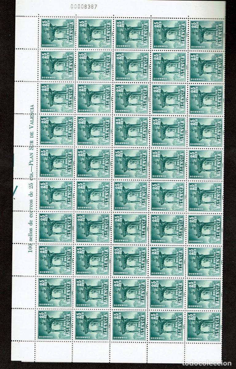 Sellos: PLAN SUR DE VALENCIA 1963 - 1 HOJA COMPLETA (100 SELLOS (N&ordm; 6) NUEVOS)