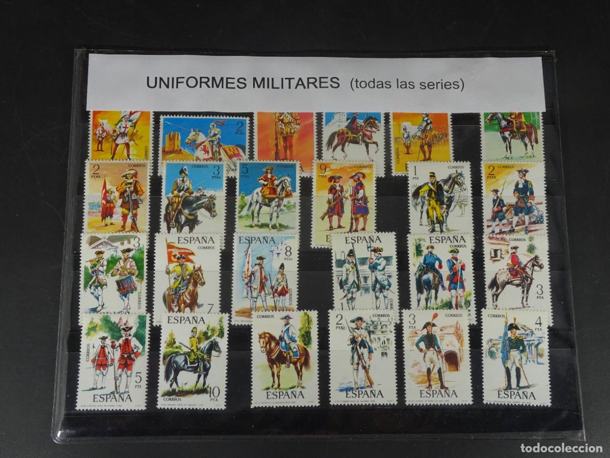 Timbres: LOTE DE 45 SELLOS ESPA&Ntilde;A UNIFORMES ,SERIES COMPLETAS, DOBLE CLASIFICADOR, VER FOTOS