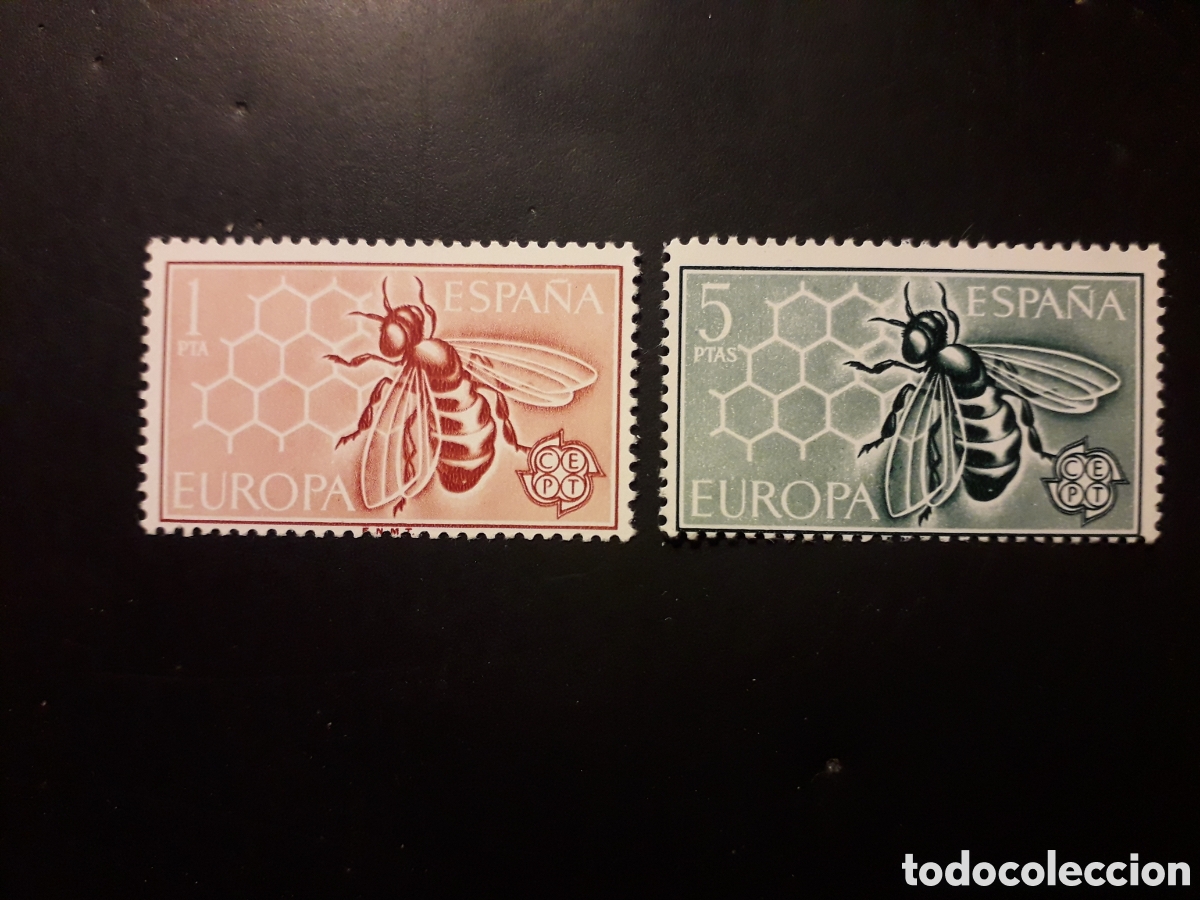 Sellos: ESPA&Ntilde;A EDIFIL 1448/9 SERIE COMPLETA NUEVA *** EUROPA CEPT ABEJA Y PANAL 1962 PEDIDO M&Iacute;NIMO 3&euro;