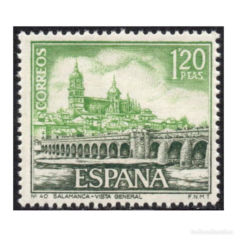 Sellos: Espa&ntilde;a 1968 [SLL] Turismo. Vista general de Salamanca (MNH)