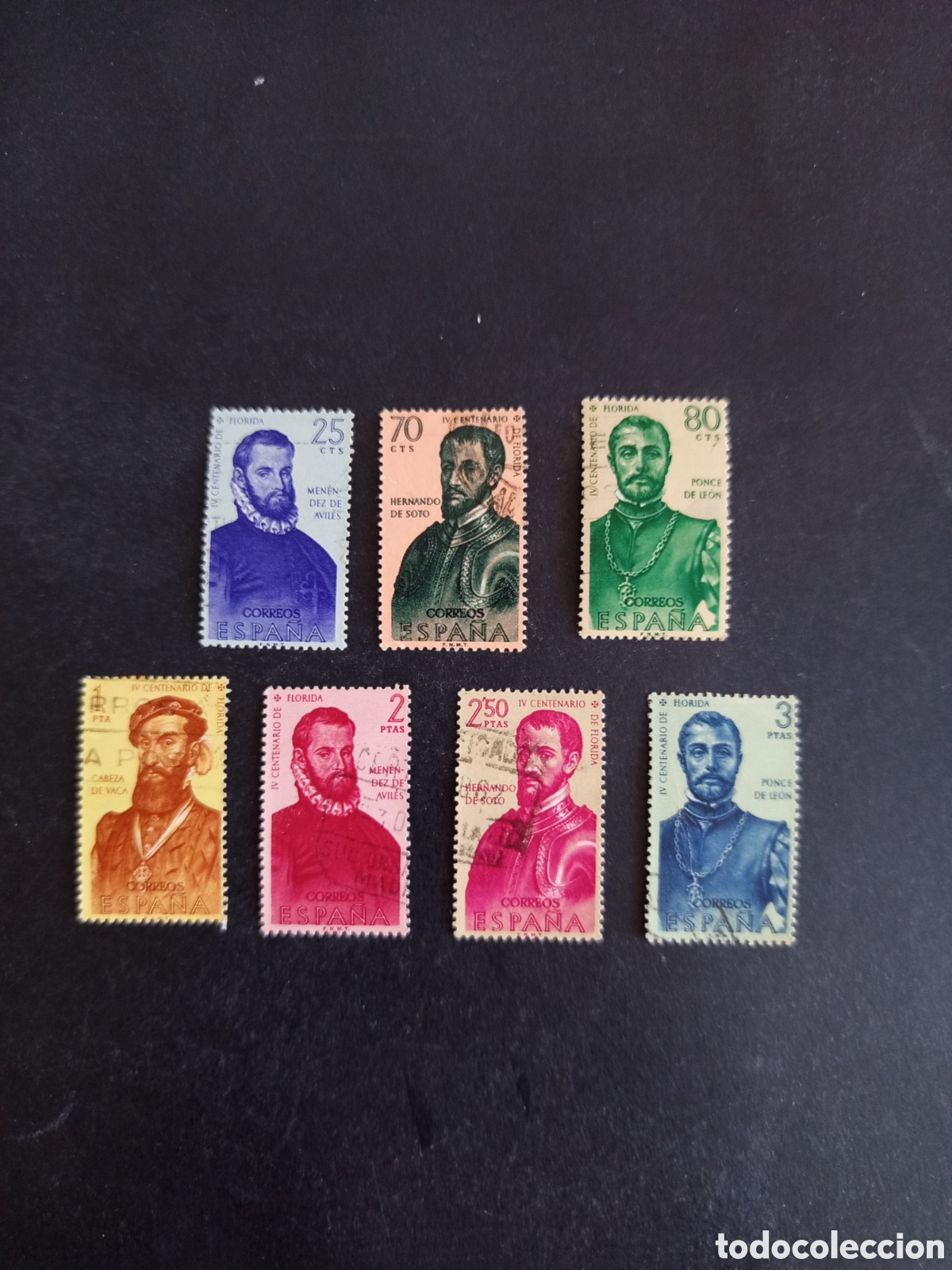 Sellos: Espa&ntilde;a, 1960. Forjadores de Am&eacute;rica. Edifil 1298/1304. Pedido m&iacute;nimo 3 &euro;. Ver fotos.
