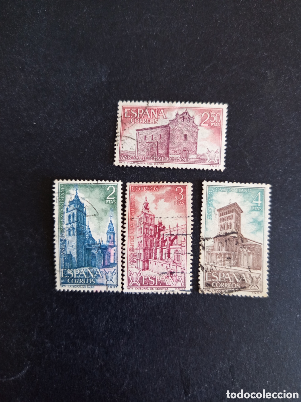 Sellos: Espa&ntilde;a, 1971. A&ntilde;o Santo Compostelano. Edifil 2065/7; 2069. Pedido m&iacute;nimo 3 &euro;. Ver fotos
