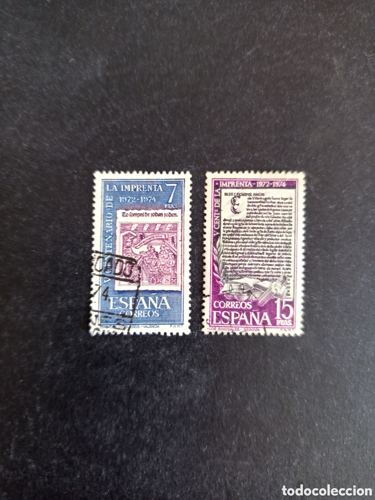 Sellos: Espa&ntilde;a, 1973. V Centenario de la Imprenta. Edifil 2165/6 Pedido m&iacute;nimo 3 &euro;. Ver fotos .