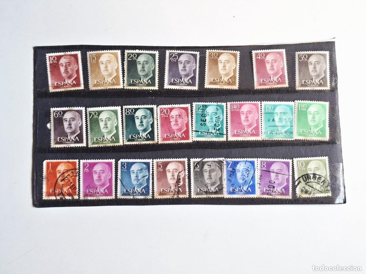 Stamps: LOTE DE SELLOS DE ESPA&Ntilde;A - SERIE BASICA GENERAL FRANCO,CARA AL FRENTE (ANOS 50-60)