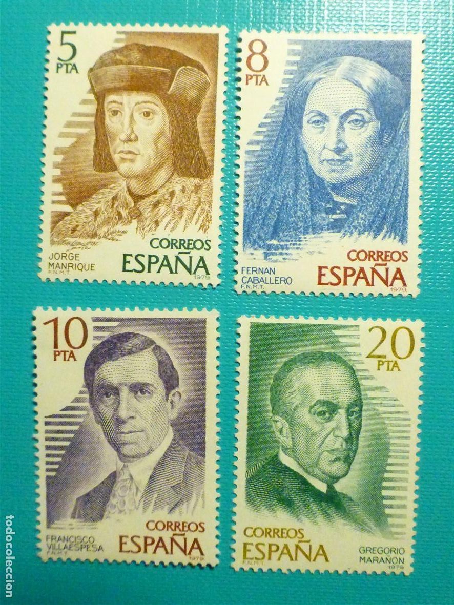 Sellos: Sello Espa&ntilde;a Correos, Serie Completa Personajes - A&ntilde;o 1979 - EDIFIL 2512, 2513, 2514, 2515 - Nuevos