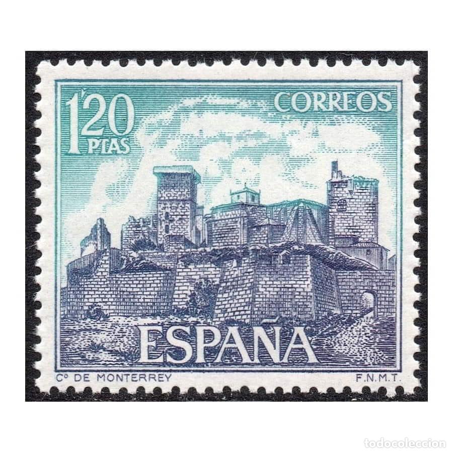Sellos: Espa&ntilde;a 1970 [SLL] Castillos de Espa&ntilde;a. Monterrey (Ver&iacute;n. Orense) (MNH)
