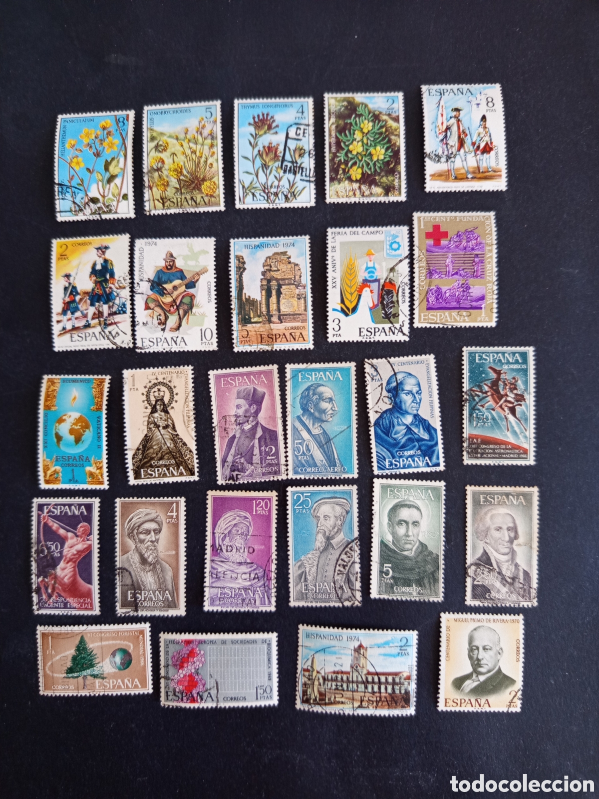 Sellos: Espa&ntilde;a. Lote de 100 sellos usados. Diversos temas. Pedido m&iacute;nimo 3 &euro;. Ver fotos