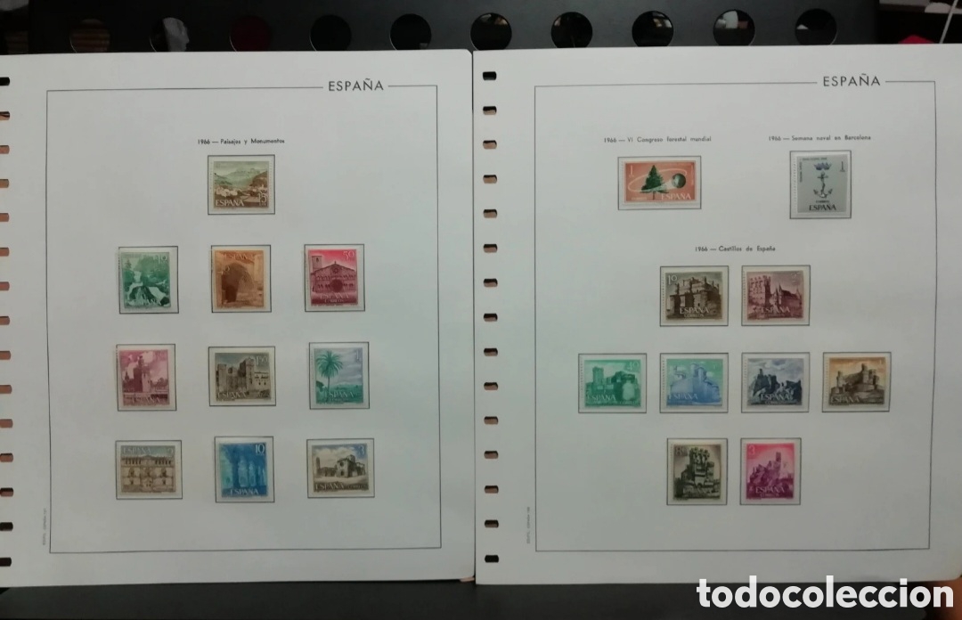 Sellos: Sellos Espa&ntilde;a 1966 con hojas Edifil - Foto 2