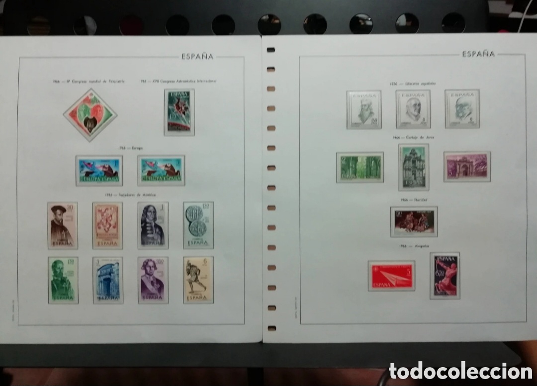 Sellos: Sellos Espa&ntilde;a 1966 con hojas Edifil - Foto 3