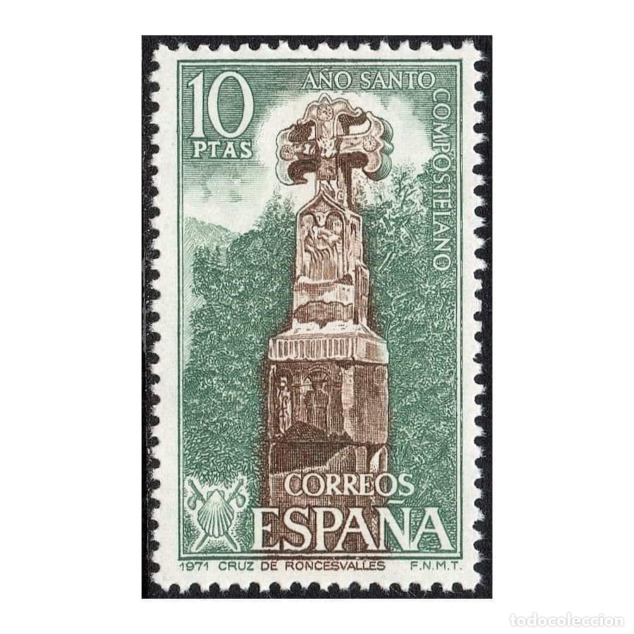 Sellos: Espa&ntilde;a 1971 [SLL] A&ntilde;o Santo Compostelano. Cruz de Roncesvalles (MNH)