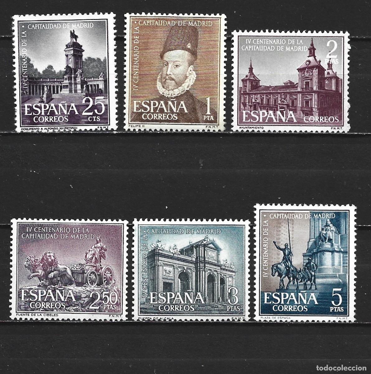 Sellos: ESPA&Ntilde;A EDIFIL NUM. 1388/1393 ** SERIE COMPLETA SIN FIJASELLOS