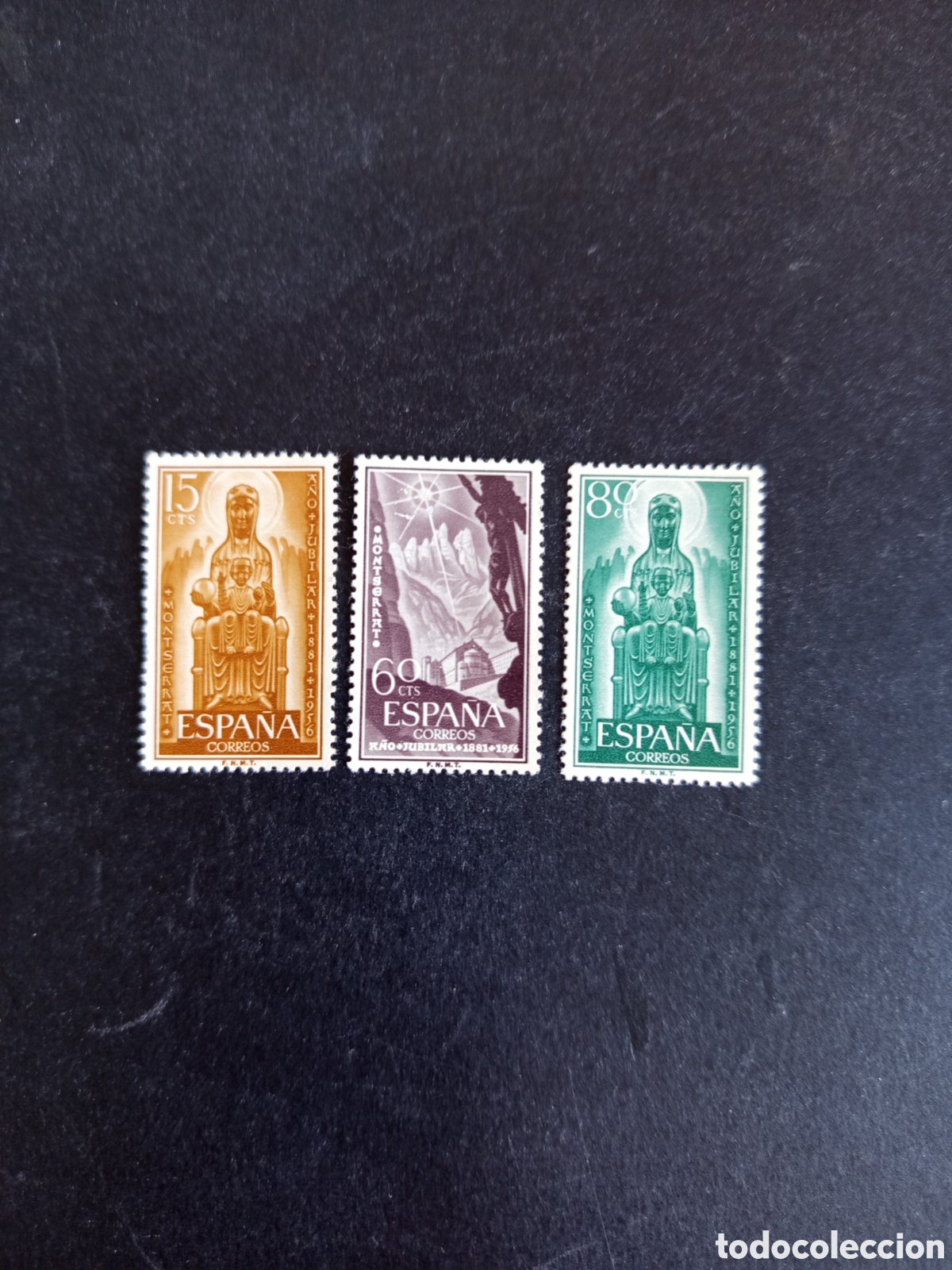 Sellos: Espa&ntilde;a, 1956. A&ntilde;o Jubilar de Montserrat. Ed. 1192/4. Completa en nuevo. Pedido m&iacute;nimo 3 &euro;. Ver fotos