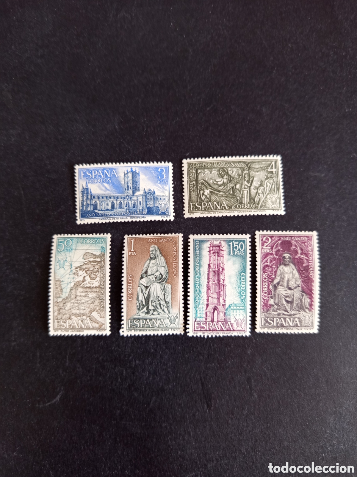 Sellos: Espa&ntilde;a, 1971. A&ntilde;o Santo Compostelano (I). Completa en nuevo. Ed. 2008/13. Pedido m&iacute;nimo 3 &euro;.