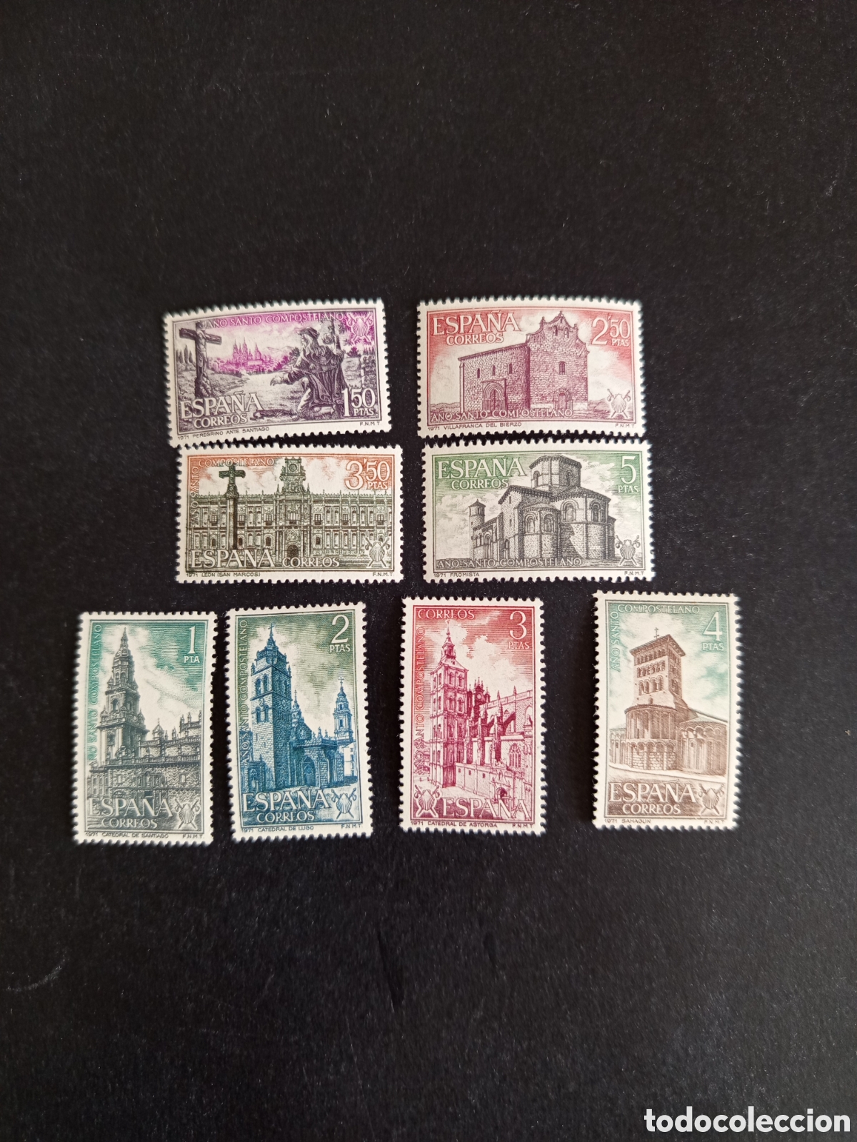 Sellos: Espa&ntilde;a, 1971. A&ntilde;o Santo Compostelano (III). Completa en nuevo. Ed. 2063/70. Pedido m&iacute;nimo 3 &euro;.
