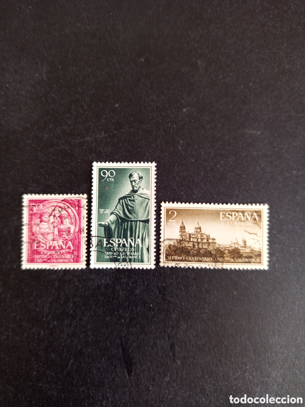 Sellos: Espa&ntilde;a, 1953. VI Centenario Universidad Salamanca. Completa en usado. Ed. 1126/8. Pedido m&iacute;nimo 3 &euro;