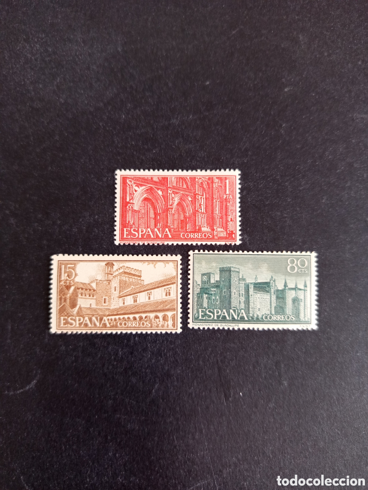 Sellos: Espa&ntilde;a, 1959. Monasterio de Guadalupe. Ed. 1250/2. Completa en nuevo. Pedido m&iacute;nimo 3 &euro;. Ver fotos.