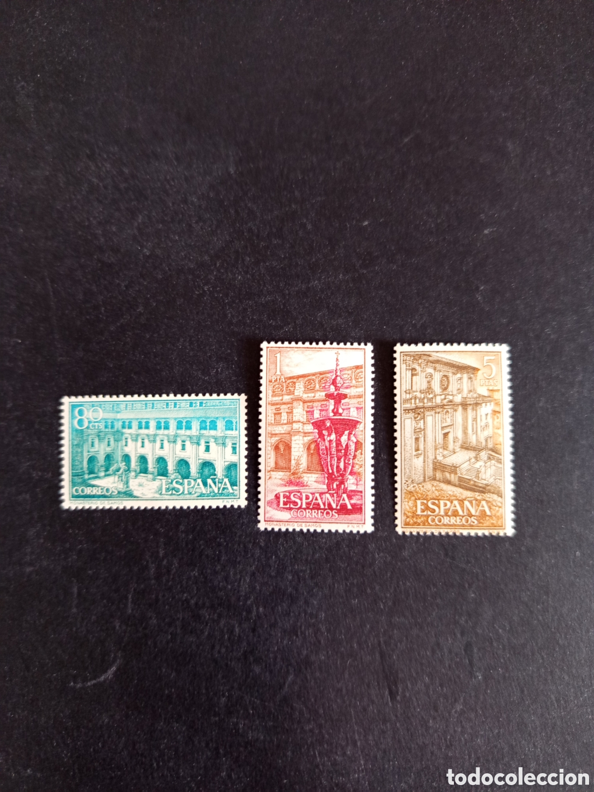 Sellos: Espa&ntilde;a, 1960. Monasterio de Samos. Ed. 1322/4. Completa en nuevo. Pedido m&iacute;nimo 3 &euro;. Ver fotos.
