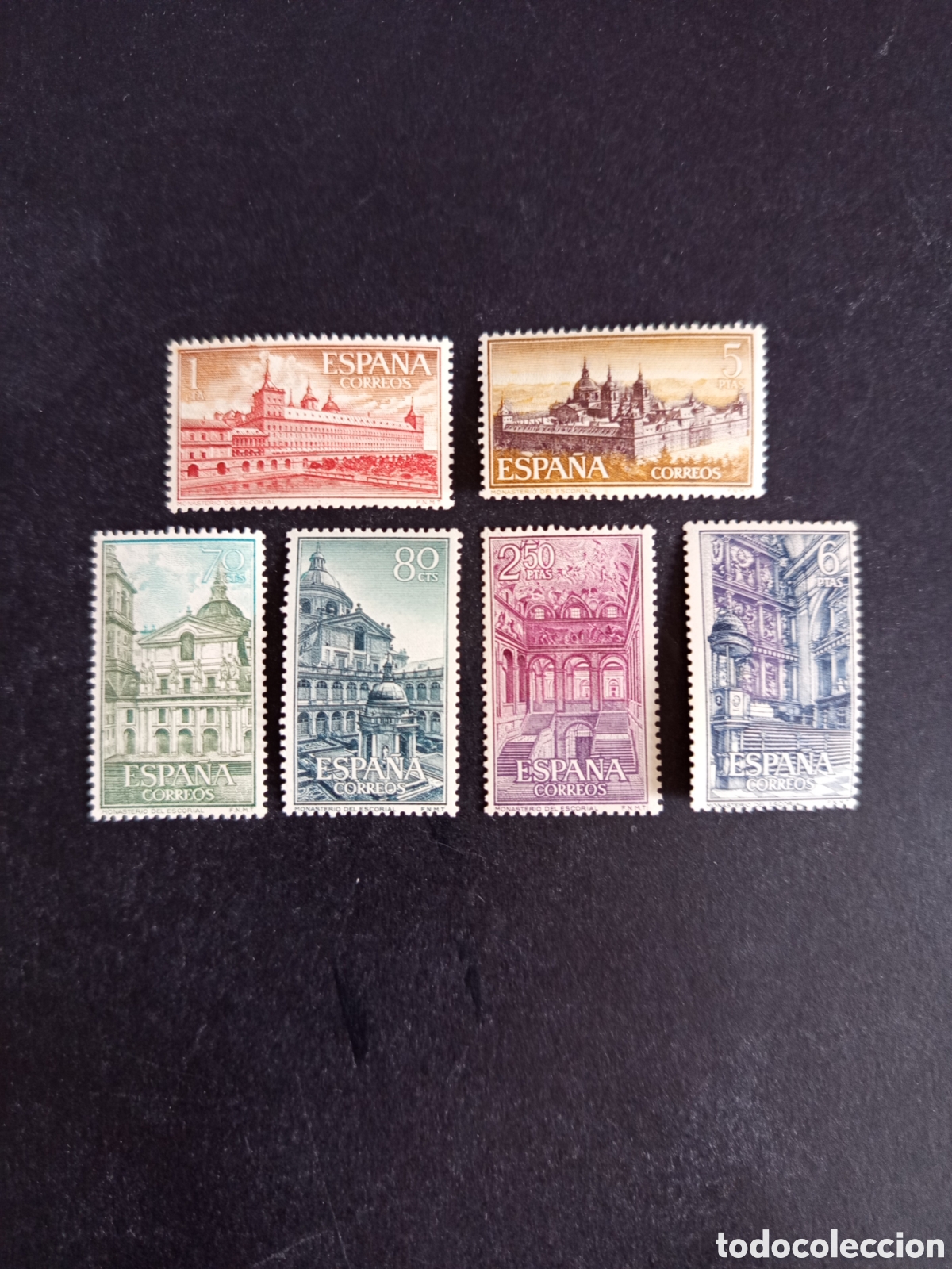 Sellos: Espa&ntilde;a, 1961 Monasterio del Escorial. Ed. 1382/7. Completa en nuevo. Pedido m&iacute;nimo 3 &euro;. Ver fotos.