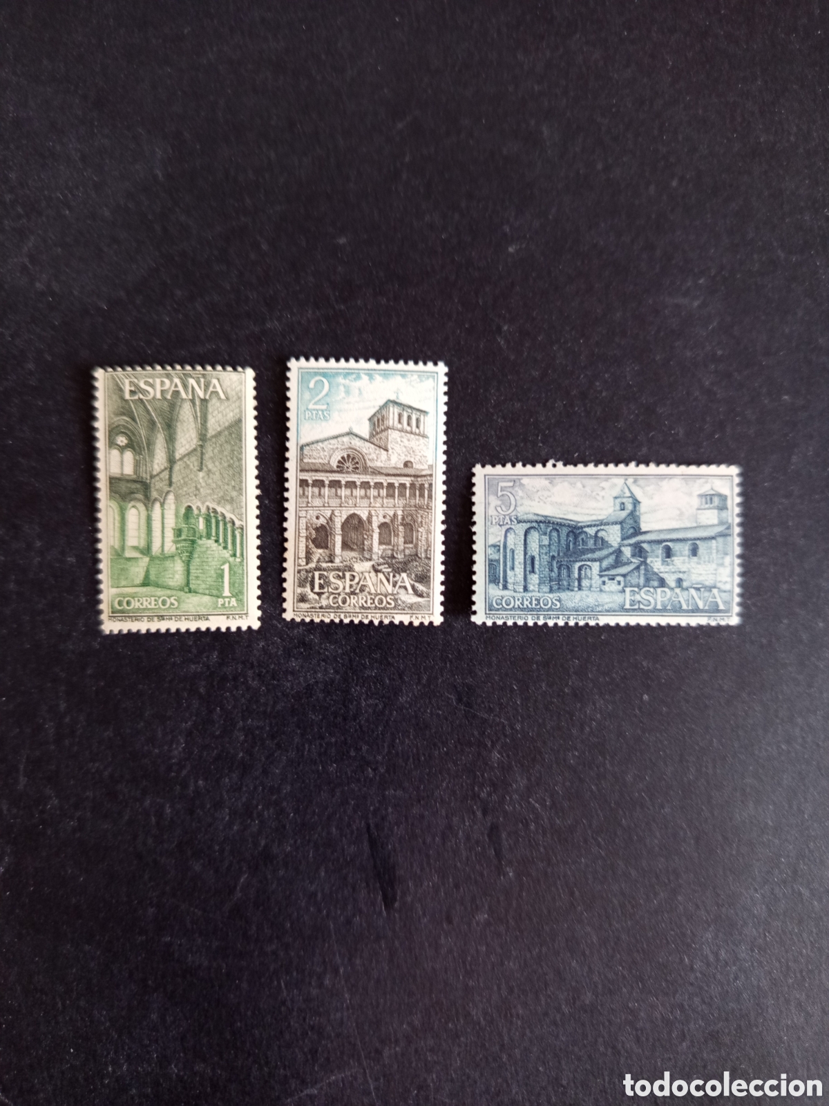 Sellos: Espa&ntilde;a, 1964. Monasterio de Sta. Mar&iacute;a de Huerta. Ed. 1563/5. Completa en nuevo. Pedido m&iacute;nimo 3 &euro;.