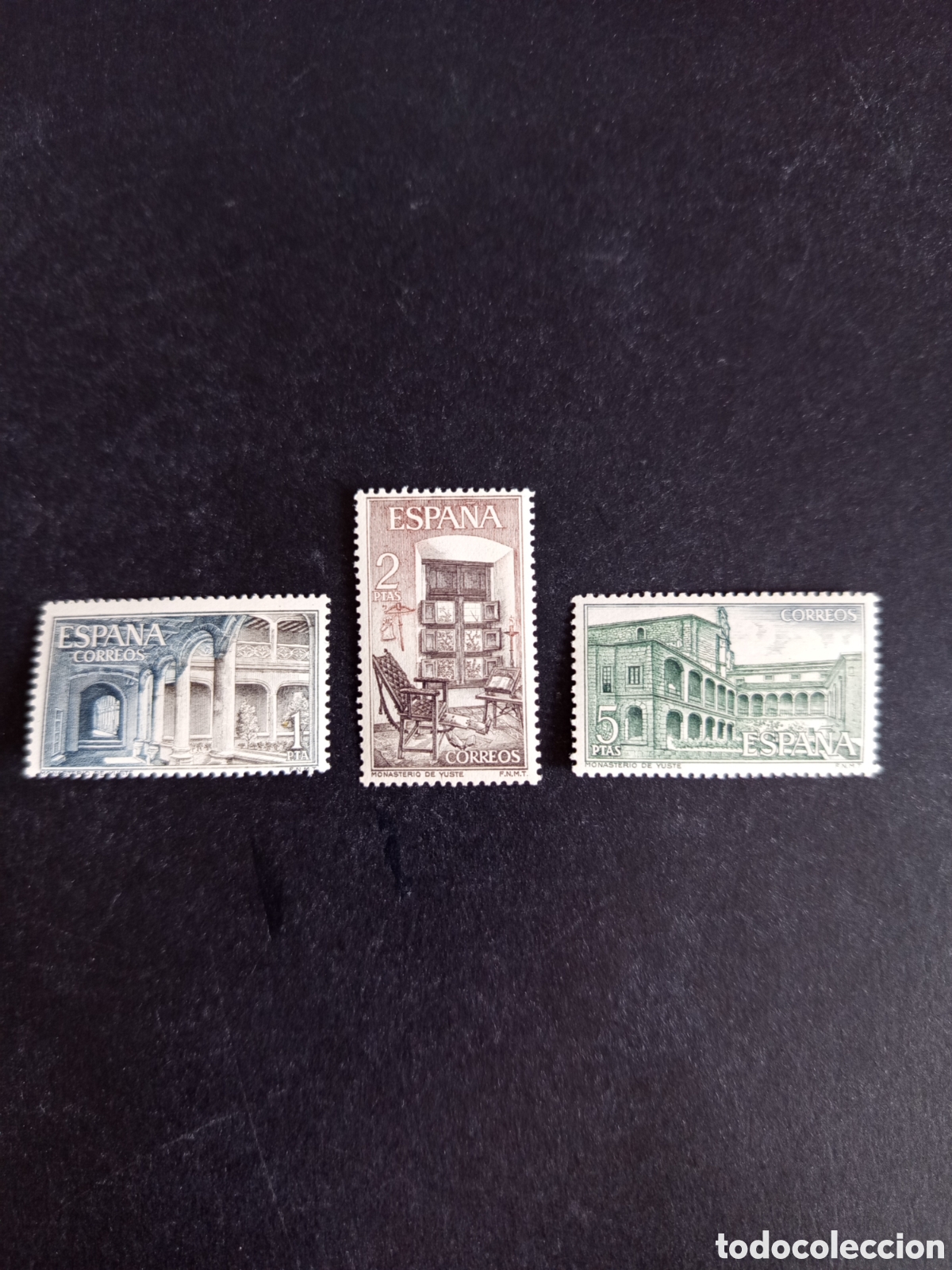 Sellos: Espa&ntilde;a, 1965. Monasterio de Yuste. Ed. 1686/8. Completa en nuevo. Pedido m&iacute;nimo 3 &euro;. Ver fotos.