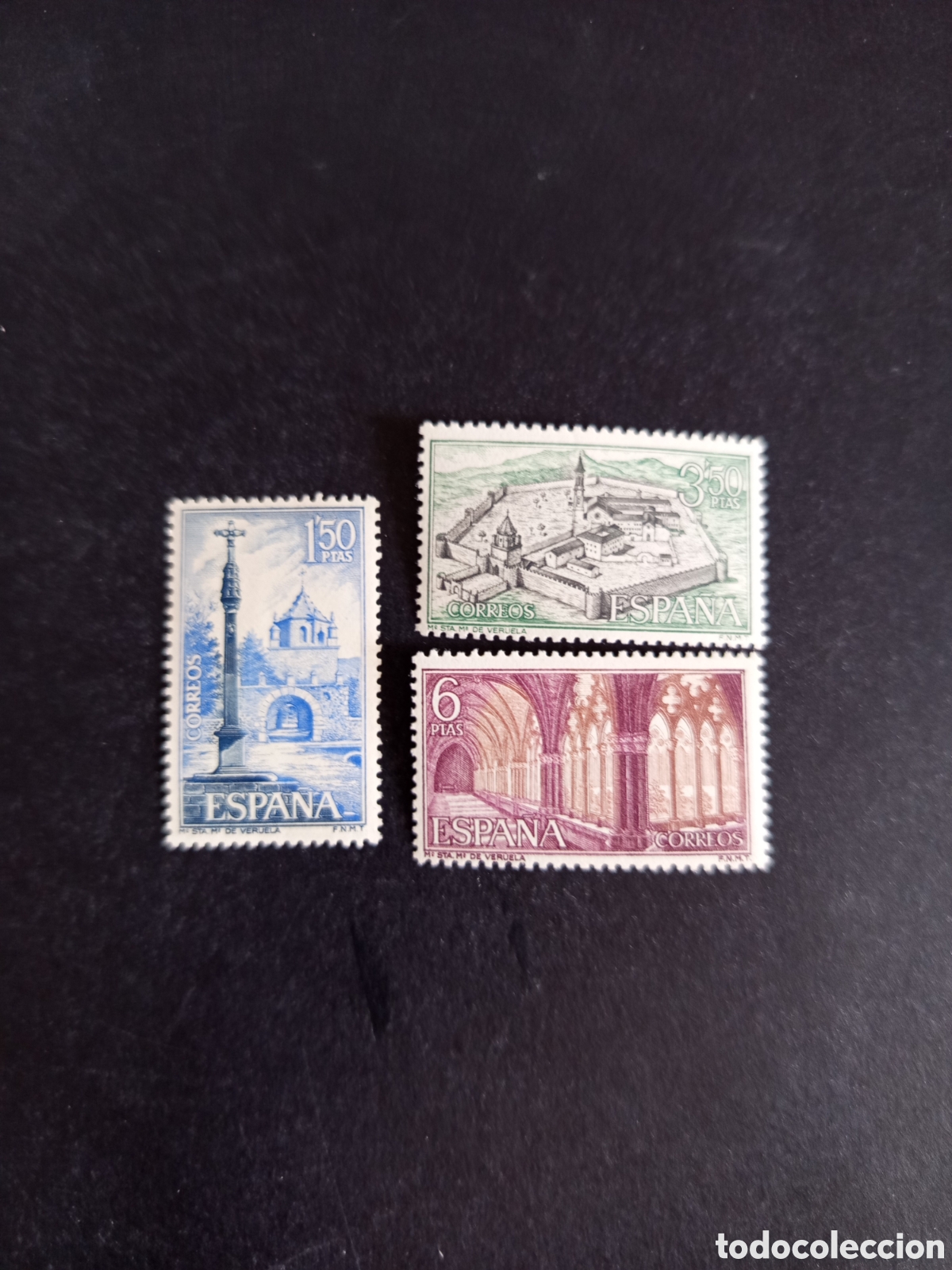 Sellos: Espa&ntilde;a, 1967. Monasterio de Veruela. Ed. 1834/6. Completa en nuevo. Pedido m&iacute;nimo 3 &euro;. Ver fotos.