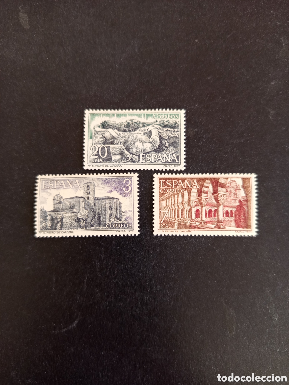 Sellos: Espa&ntilde;a, 1977. Monasterio de San Pedro de C&aacute;rdena. Ed. 2443/5. Completa en nuevo. Pedido m&iacute;nimo 3 &euro;.