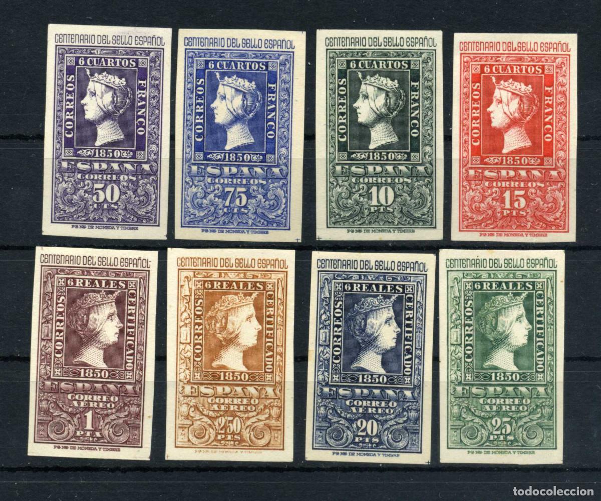 Sellos: XS- CENTENARIO DEL SELLO 1950 Serie completa NUEVA Muy leve se&ntilde;al de fijasellos Ed. 1075-1082