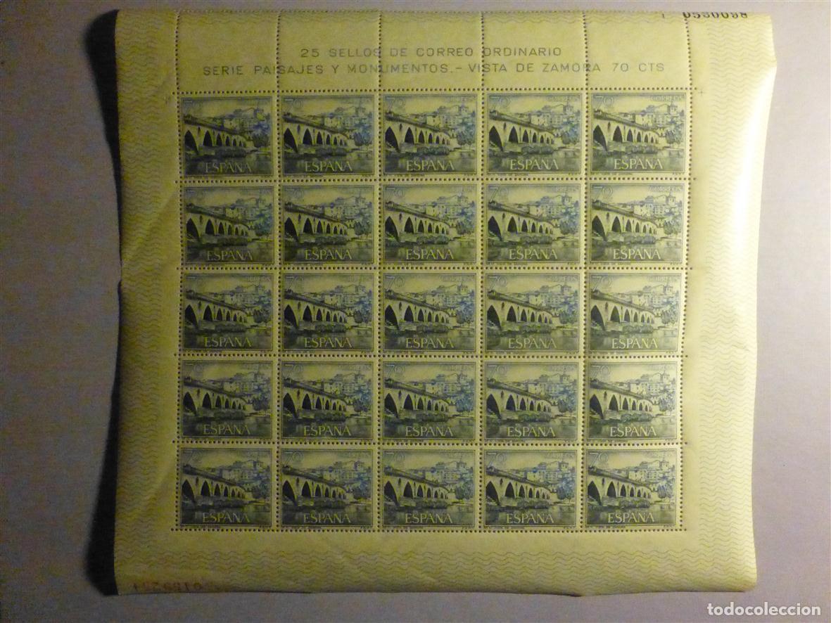 Timbres: SELLO - ESPA&Ntilde;A - CORREOS - VISTA DE ZAMORA - 70 CTS - 1965 - EDIFIL 1646 - Pliego 25 sellos