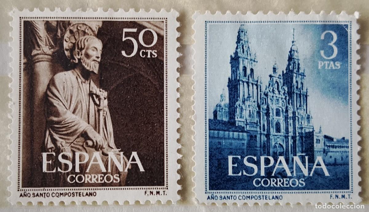 Sellos: Sellos. Edifil 1130/31. A&ntilde;o Santo Compostelano. A&ntilde;o 1954.