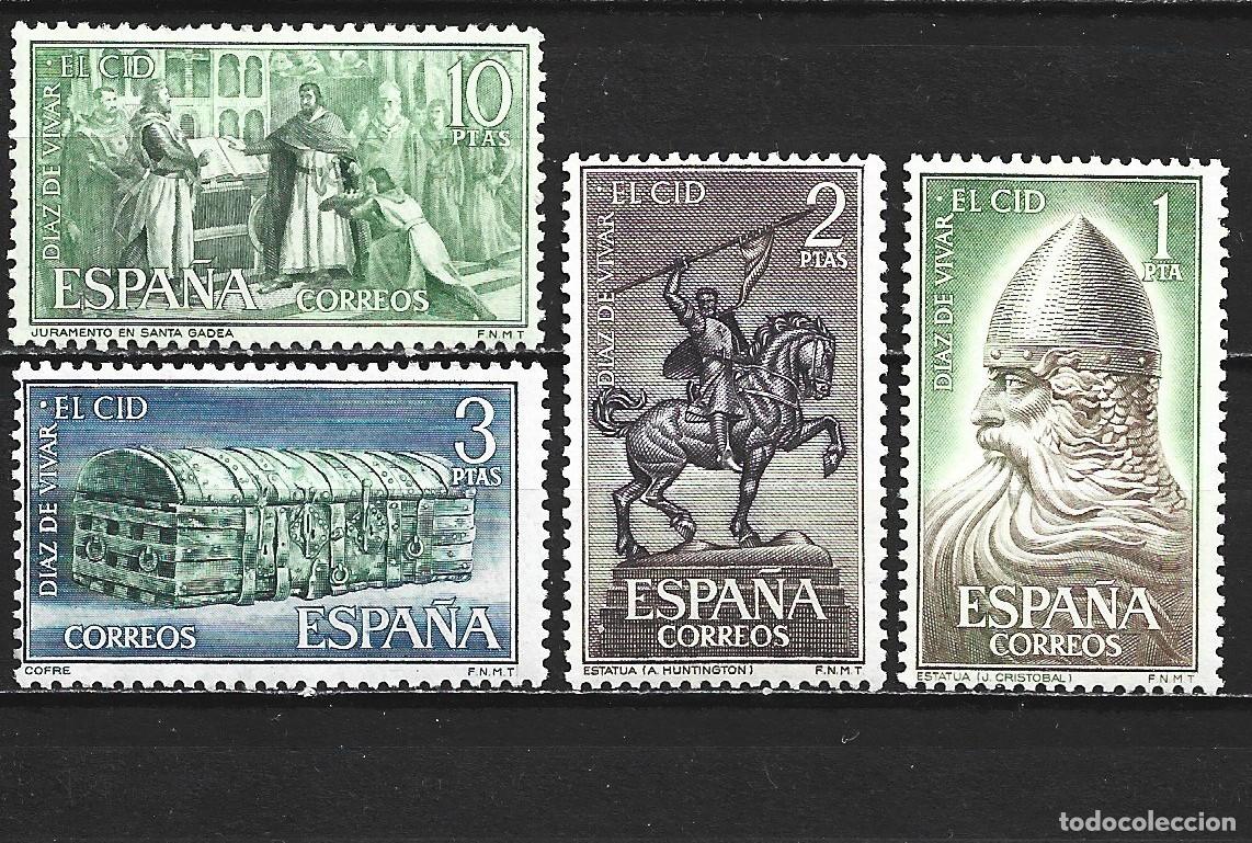 Sellos: ESPA&Ntilde;A EL CID EDIFIL NUM. 1444/7 ** SERIE COMPLETA SIN FIJASELLOS
