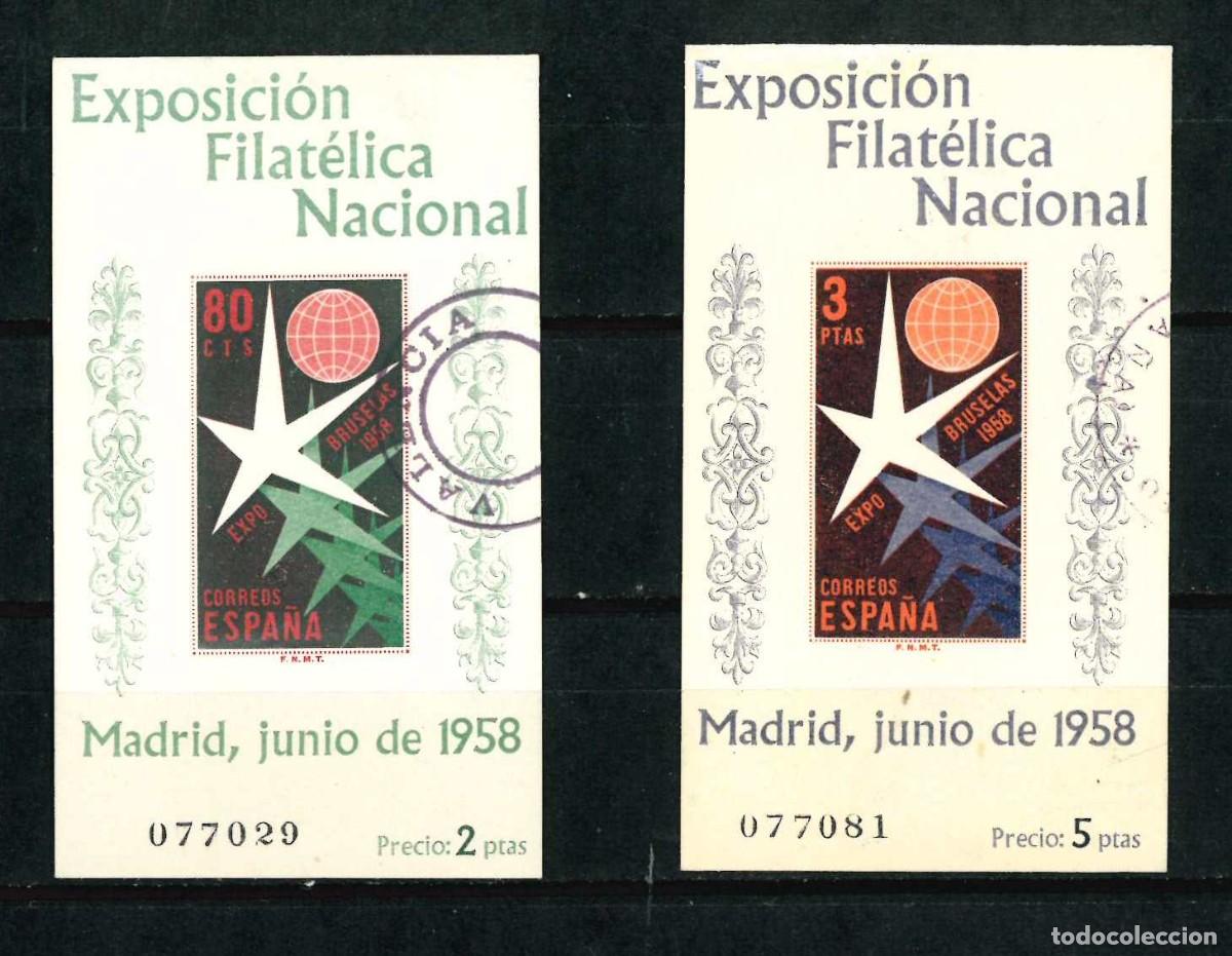 Timbres: Espa&ntilde;a 1958. 1222/23 Exposici&oacute;n Filat&eacute;lica Nacional usado.
