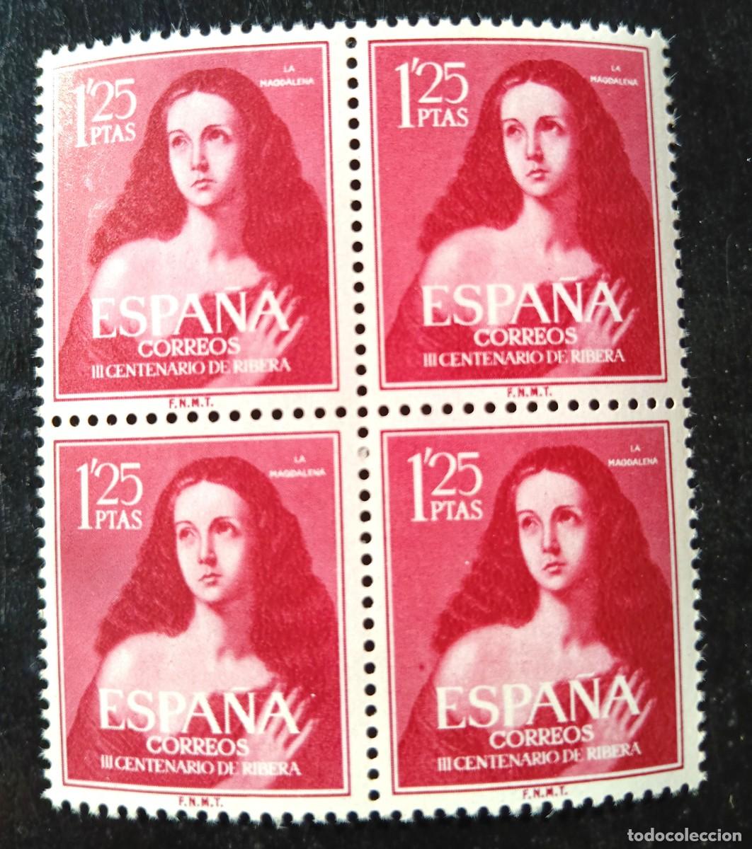 Sellos: EDIFIL 1129 - ESPA&Ntilde;A 1954 - BLOQUE 4 - Foto 1