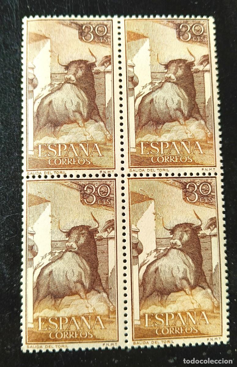 Stamps: ESPA&Ntilde;A 1960 - Serie Fiesta Nacional - Tauromaquia - SALIDA DEL TORIL - Edifil 1257 - BLOQUE 4 SELLOS
