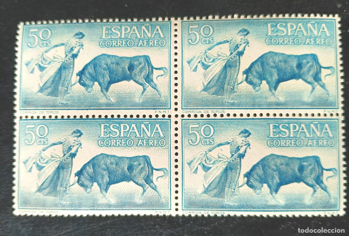 Briefmarken: ESPA&Ntilde;A 1960 - Serie Fiesta Nacional - Tauromaquia - CORRIDA DE TOROS - Edifil 1258 - BLOQUE 4 SELLOS