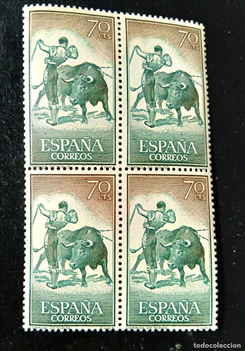 Selos: ESPA&Ntilde;A 1960 - Serie Fiesta Nacional - Tauromaquia - CORRIDA DE TOROS - Edifil 1259 - BLOQUE 4 SELLOS